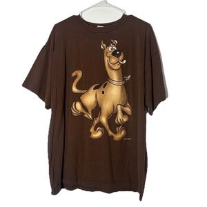 Vintage Scooby-Doo T-shirt Hanna Barbera Stanley Desantis Brown Size XL